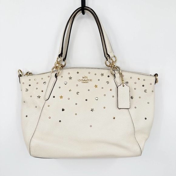 Coach Cream Satchel with Gold Accents - Picture 2 of 12